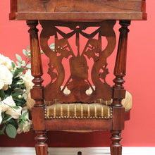 Load image into Gallery viewer, x SOLD Antique French Oak Carved Back Prayer hallway Chair, Kneeler,Church Prie Dieu B10693