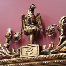 Load image into Gallery viewer, x SOLD Antique French Mirror, Gilt Timber Eagle Crested Bevelled Mirror, Floral Detail B11129