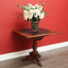 Load image into Gallery viewer, x SOLD Antique English Fold Over Card Table, Burr Walnut Leather Games Table Hall Table. B10344