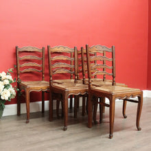 Load image into Gallery viewer, x SOLD Antique French Dining Chairs, Set of 6 Antique French Rush Seat Kitchen Chairs B10546