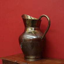 Load image into Gallery viewer, x SOLD Antique French Umbrella Holder, Brass and Copper Pitcher Jug Walking Stick Stand. B10139