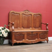 Load image into Gallery viewer, x SOLD Antique French Hall Seat Blanket Box Hall Chair Armchair Hall Settle Bench Seat. B11217
