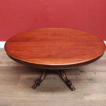Load image into Gallery viewer, x SOLD Antique English Coffee Table, Victorian Single Pedestal Four Leg Coffee Table B11056