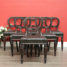 Load image into Gallery viewer, x SOLD Set of 6 Antique English Dining Chairs, Rosewood Dining Chairs Kitchen Chairs. B10325
