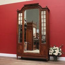 Load image into Gallery viewer, x SOLD Antique French Walnut Wardrobe, Armoire. Walnut and Mirror Linen Press Cabinet B10834
