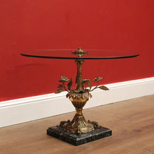 Load image into Gallery viewer, x SOLD Vintage Italian Lamp Table, Glass, Marble and Brass Flower Side Table Hall Table B10738