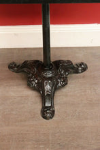 Load image into Gallery viewer, x SOLD Vintage French Garden Table, Black Painted Cast Iron Base, Square Pub Table. B9431