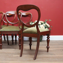 Load image into Gallery viewer, x SOLD Set of Eight Australian Cedar Dining Chairs, Kitchen Chairs with Velvet Seats. B11291
