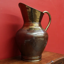 Load image into Gallery viewer, x SOLD Antique French Umbrella Holder, Brass and Copper Pitcher Jug Walking Stick Stand. B10139