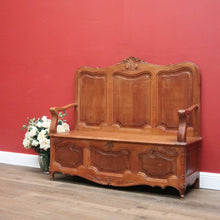Load image into Gallery viewer, x SOLD Antique French Hall Seat Blanket Box Hall Chair Armchair Hall Settle Bench Seat. B11217