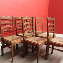 Load image into Gallery viewer, x SOLD Antique French Dining Chairs, Set of 6 Antique French Rush Seat Kitchen Chairs B10546
