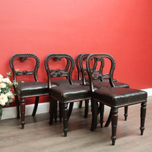 Load image into Gallery viewer, x SOLD Set of 6 Antique English Dining Chairs, Rosewood Dining Chairs Kitchen Chairs. B10325