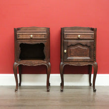 Load image into Gallery viewer, x SOLD A Set of Vintage French Oak Bedside Cabinets, Bedside Tables Lamp Side Tables B10563