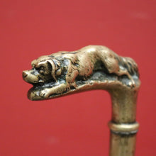 Load image into Gallery viewer, x SOLD Antique French Pressed Brass Umbrella-Shaped Umbrella Holder, Dog Head Handle. B11274