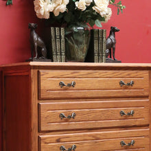 Load image into Gallery viewer, x SOLD Vintage French Chest of Drawers, French Oak and Brass 3 Drawer Hall Cupboard B10807