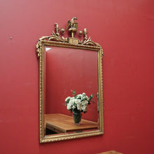 Load image into Gallery viewer, x SOLD Antique French Mirror, Gilt Timber Eagle Crested Bevelled Mirror, Floral Detail B11129
