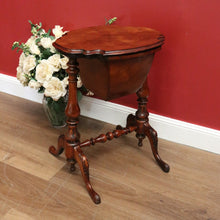 Load image into Gallery viewer, x SOLD Antique English Mahogany Sewing Table, Lamp or Side Table, Sliding Drawer Table B10972