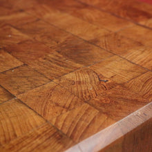 Load image into Gallery viewer, x SOLD Vintage Oak Butchers Block Table, Lamp Table, Hall, Bedside Table Parquetry Top. B11277