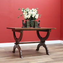Load image into Gallery viewer, x SOLD Antique French Oak Table, Foyer Entry Table, Desk. Cross Pedestal Dining Table B10561