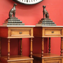 Load image into Gallery viewer, x SOLD Pair of Bedside Tables, Antique French Oak Bedside Cabinets, Hall Lamp Tables B10256