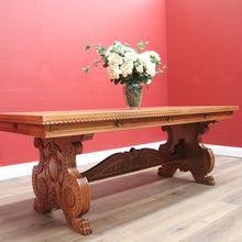 Load image into Gallery viewer, x SOLD Antique French Refectory Table, Twin Pedestal Kitchen or Dining Table, Oak Table B11135