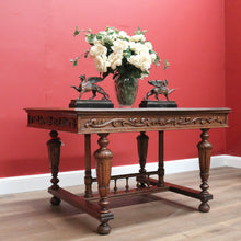 Load image into Gallery viewer, x SOLD Antique French Desk, Stretcher Base Desk or Table for Four. Antique Office Desk B10870
