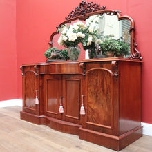 Load image into Gallery viewer, x SOLD Antique Australian Cedar Sideboard, Mirror Back Inverted Breakfront Sideboard B11096