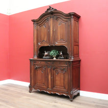 Load image into Gallery viewer, x SOLD Antique French Walnut 2 Section Carved Buffet Bookcase Display China Cabinet. B11915