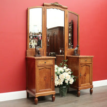 Load image into Gallery viewer, x SOLD Dressing Table, Antique French Oak and Bevelled Mirror Dressing Table Dresser B10469