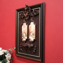 Load image into Gallery viewer, x SOLD Vintage Statue Holder, Wall Hanging Worship Stand Cupids, Hand Painted Scenes. B10200