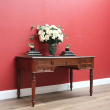Load image into Gallery viewer, x SOLD Antique French Oak and Leather Office Desk, 4 Drawer Office Desk with Turned Leg B10722