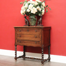 Load image into Gallery viewer, x SOLD Antique French Hall Cabinet, Chest of Drawers, Lamp Side Table with Spiral Legs B10201