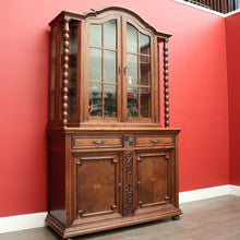 Load image into Gallery viewer, x SOLD Antique French Oak China Cabinet, 2 Height Bookcase with Turned Columns Buffet. B10214