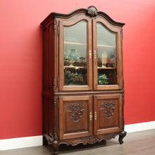 Load image into Gallery viewer, x SOLD Vintage China Cabinet, French Bookcase, Oak 4 Door Display Cabinet Chest. B10212
