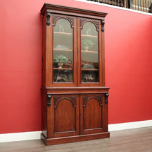 Load image into Gallery viewer, x SOLD Antique English Bookcases English Mahogany c1880 2 Height Bookcase China Cabinet. B9853
