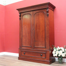 Load image into Gallery viewer, x SOLD Antique Australian Cedar Gentleman's Press, 2 Door Wardrobe Blanket Box Base B10741