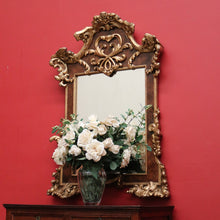 Load image into Gallery viewer, x SOLD Antique Italian Mirror, Antique Gilt and Burr Walnut Wall Hall or Vanity Mirror. B9806