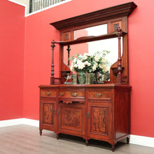 Load image into Gallery viewer, x SOLD Antique English Sideboard, Walnut Mirror Back Sideboard Cabinet Cupboard. B9875