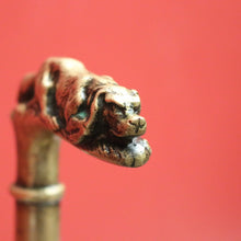 Load image into Gallery viewer, x SOLD Antique French Pressed Brass Umbrella-Shaped Umbrella Holder, Dog Head Handle. B11274