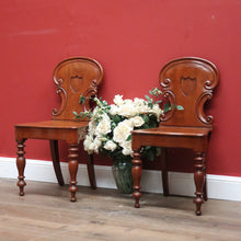 Load image into Gallery viewer, x SOLD Pair of Antique English Mahogany Hall Chairs, English Church Chairs, Shield Back B11108