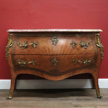 Load image into Gallery viewer, x SOLD Antique French Chest of Drawers, Marble Top Hall Table with 2 Sunray Drawers B11198