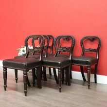 Load image into Gallery viewer, x SOLD Set of 6 Antique English Dining Chairs, Rosewood Dining Chairs Kitchen Chairs. B10325