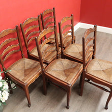 Load image into Gallery viewer, x SOLD Antique French Dining Chairs, Set of 6 Antique French Rush Seat Kitchen Chairs B10546