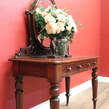 Load image into Gallery viewer, x SOLD Antique English Mahogany 2 Drawer Mirror Back Dressing Table Hall Table Ladies Desk B10715