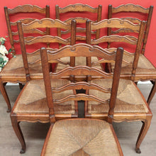 Load image into Gallery viewer, x SOLD Antique French Dining Chairs, Set of 6 Antique French Rush Seat Kitchen Chairs B10546