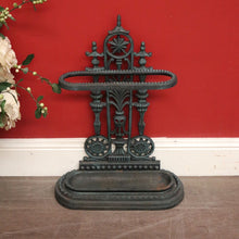 Load image into Gallery viewer, x SOLD Vintage French Cast Iron Umbrella Stand with Drip Tray, Cane Stand, or Door Stop. B10155