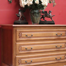 Load image into Gallery viewer, x SOLD Chest of Drawers, Vintage French Chest of Three Drawers Oak Timbers Brass Handle B10924