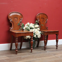 Load image into Gallery viewer, x SOLD Pair of Antique English Mahogany Hall Chairs, English Church Chairs, Shield Back B11108