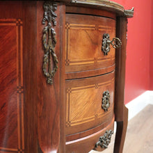 Load image into Gallery viewer, x SOLD Antique French Bedside Table Marble and Gilt Brass Lamp Side Table, Drinks Table B11072