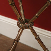 Load image into Gallery viewer, x SOLD Vintage Italian Brass Faux Bamboo Glass Top Lamp Table or Side Wine Table B11235